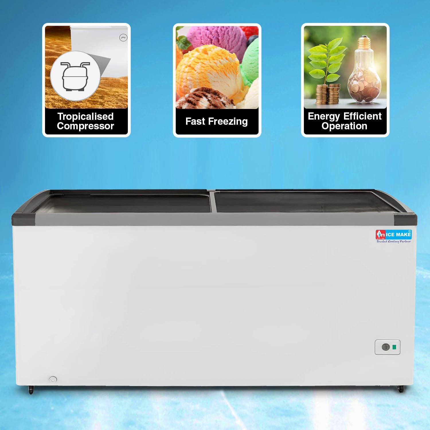 Glass Top Freezer(IGT-350 FG)